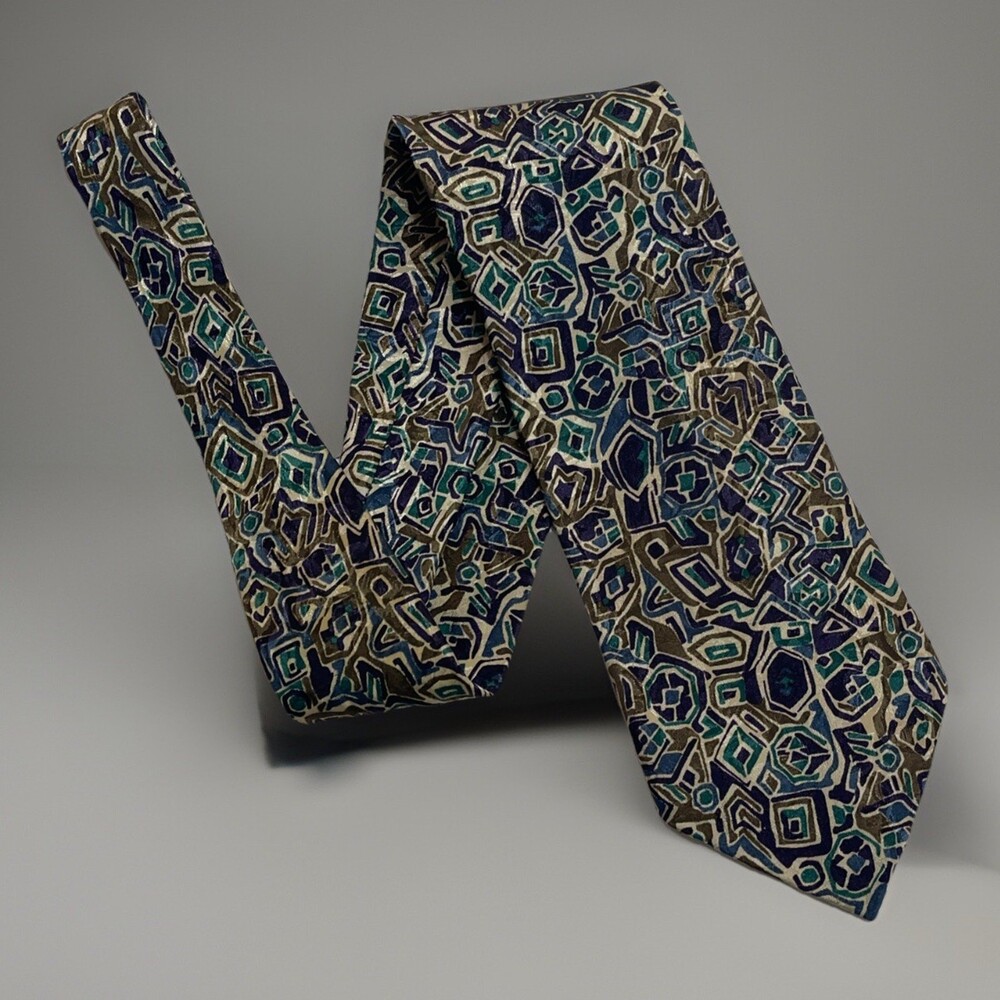 Christian Dior Classic Abstract Polyester USA Necktie Vintage
